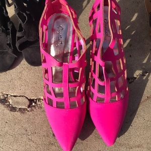 Bright pink heels